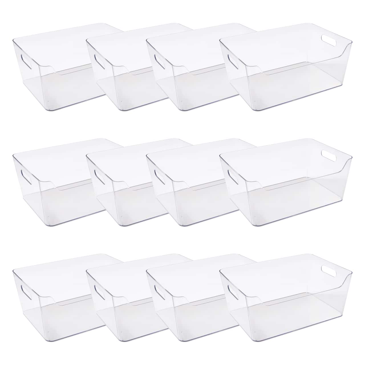 12 Pack: Large Clear Open Storage Bin by Simply Tidy®